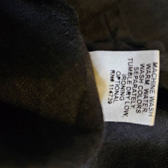 Flax dress, black linen midi. Size M. - Picture 6 of 6